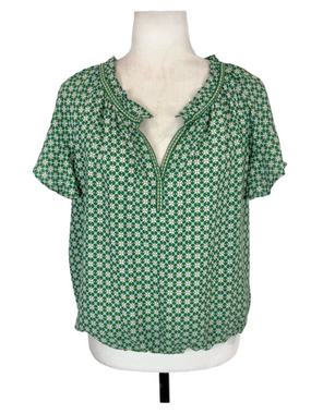 Max Studio green motif blouse